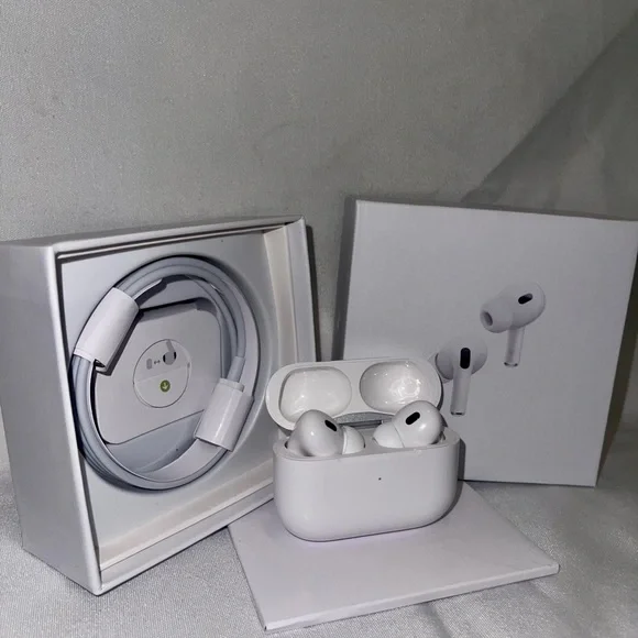 AirPod Pro 2nd Generation: INCLUDES rechargeable case and wire charger.